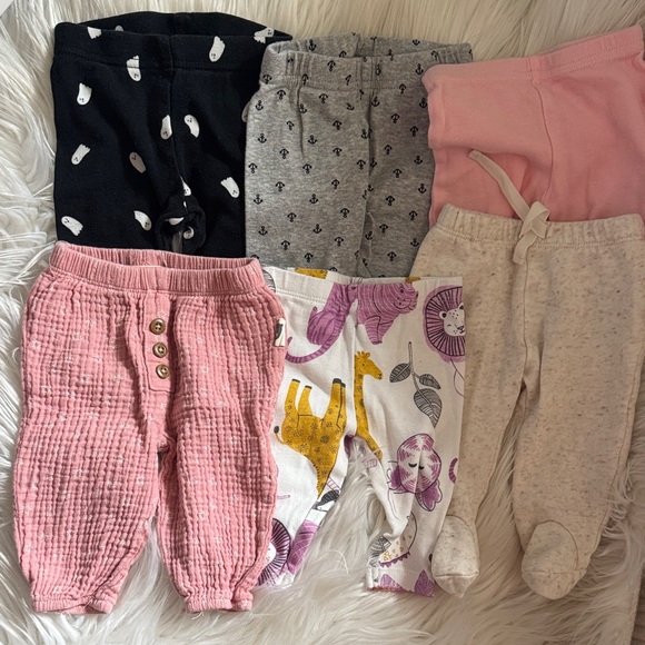 Rabbit + Bear Other - 6 Pairs of 0-3 Month Baby Pants